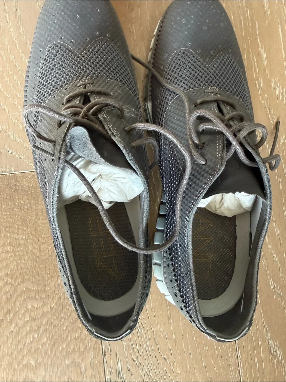 Cole Haan Grey Mesh Wingtip Oxfords